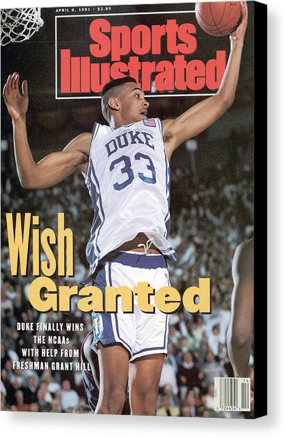 Duke University Grant Hill, 1991 Ncaa National Championship Sports Illustrated Cover Canvas Art Print by Sports Illustrated