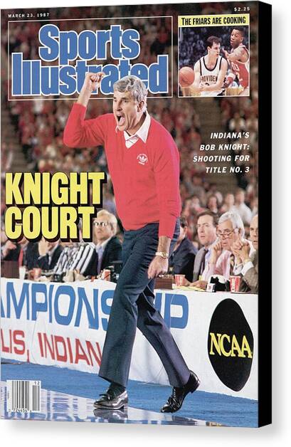 Indiana University Coach Bob Knight, 1987 Ncaa Midwest Sports Illustrated Cover Canvas Art Print by Sports Illustrated