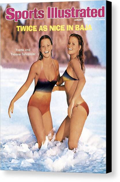Yvette And Yvonne Sylander Swimsuit 1976 Sports Illustrated Cover Canvas Art Print by Sports Illustrated
