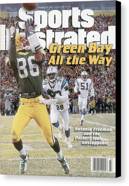 Green Bay Packers Antonio Freeman, 1997 Nfc Championship Sports Illustrated Cover Canvas Art Print by Sports Illustrated