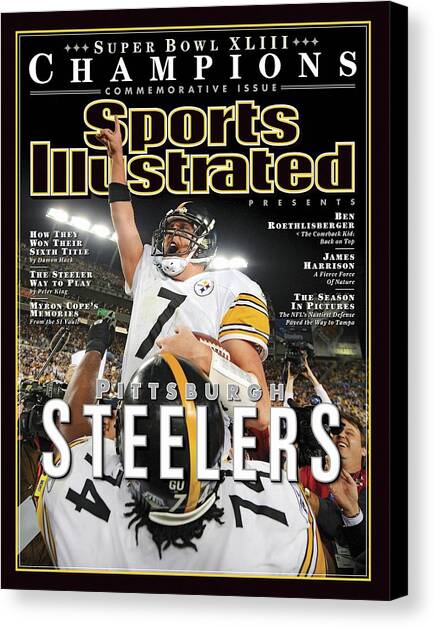 Pittsburgh Steelers Qb Ben Roethlisberger, Super Bowl Xliii Sports Illustrated Cover Canvas Art Print by Sports Illustrated