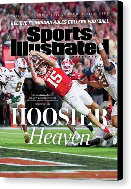Indiana University, 2026 College Football Playoffs National Championship Commemorative Issue Cover Canvas Art Print by Sports Illustrated