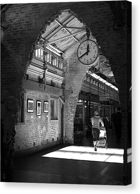 Lunchtime at Chelsea Market Canvas Art Print by Rona Black