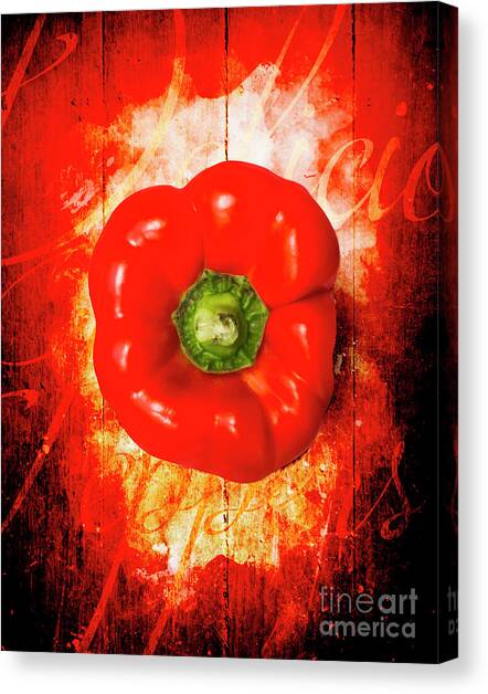 Kitchen red pepper art Canvas Art Print by Jorgo Photography