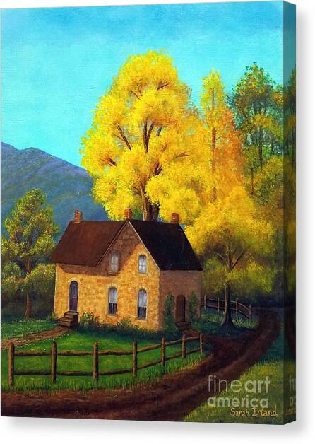 Mountain Home Canvas Art Print by Sarah Irland