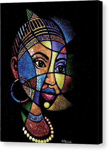 Rainbow Portrait Canvas Art Print by Obi