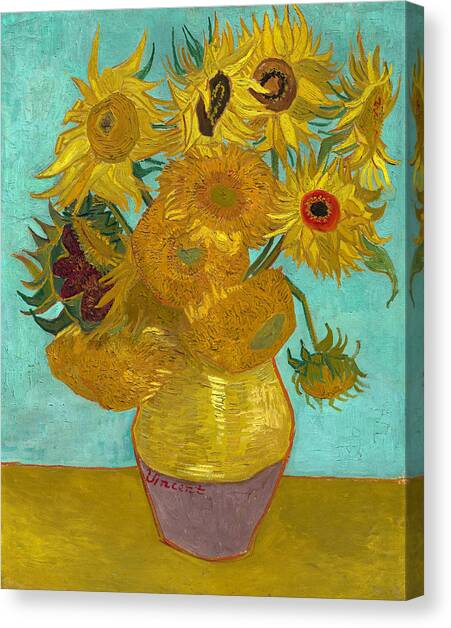 Sunflowers Canvas Art Print by Vincent Van Gogh