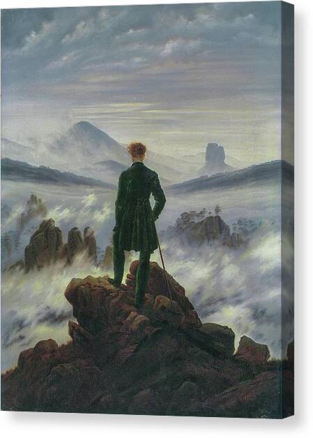 Wanderer Above The Sea of Fog Canvas Art Print by Caspar David Friedrich