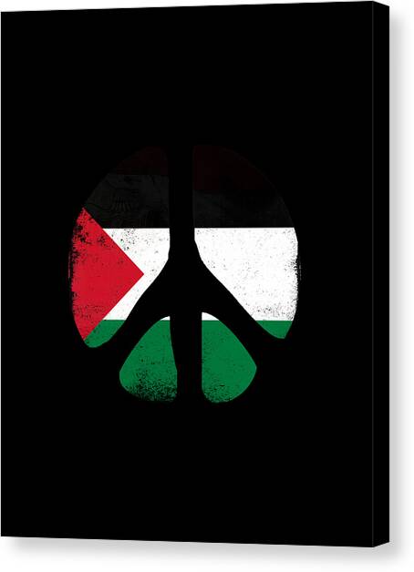 Peace For Palestine Canvas Art Print by Flippin Sweet Gear