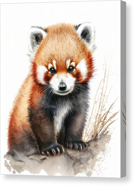 Red Panda Canvas Art Print by Land of Dreams