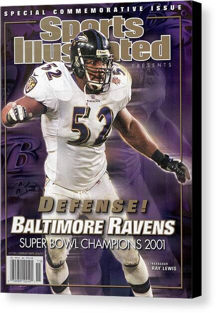 Baltimore Ravens Ray Lewis, Super Bowl Xxxv Sports Illustrated Cover Canvas Art Print by Sports Illustrated