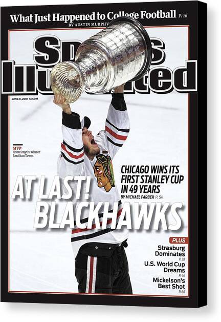Chicago Blackhawks Jonathan Toews, 2010 Nhl Stanley Cup Sports Illustrated Cover Canvas Art Print by Sports Illustrated