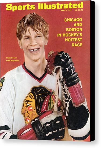Chicago Blackhawks Keith Magnuson Sports Illustrated Cover Canvas Art Print by Sports Illustrated