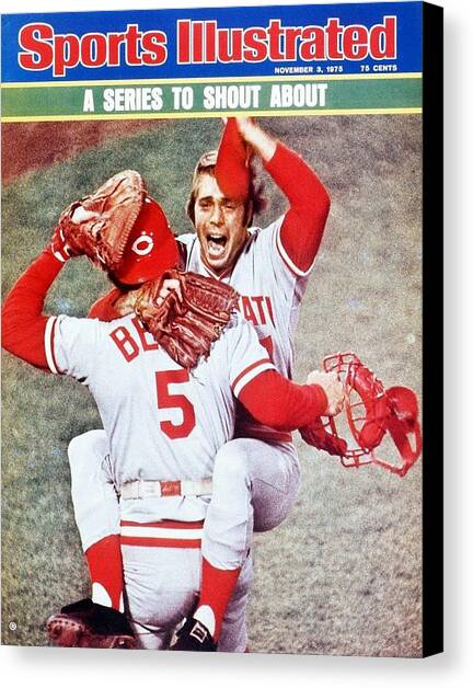 Cincinnati Reds Will Mcenaney And Johnny Bench, 1975 World Sports Illustrated Cover Canvas Art Print by Sports Illustrated