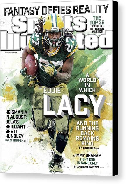 Fantasy Defies Reality A World In Which Eddie Lacy And The Sports Illustrated Cover Canvas Art Print by Sports Illustrated