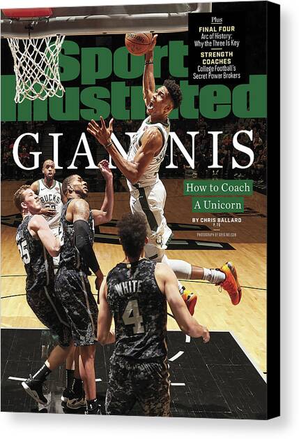 Giannis How To Coach A Unicorn Sports Illustrated Cover Canvas Art Print by Sports Illustrated