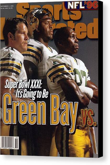 Green Bay Packers, 1996 Nfl Football Preview Issue Sports Illustrated Cover Canvas Art Print by Sports Illustrated