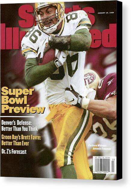 Green Bay Packers Antonio Freeman, 1998 Nfc Championship Sports Illustrated Cover Canvas Art Print by Sports Illustrated