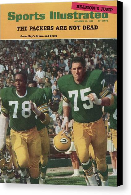Green Bay Packers Bob Brown And Forrest Gregg Sports Illustrated Cover Canvas Art Print by Sports Illustrated