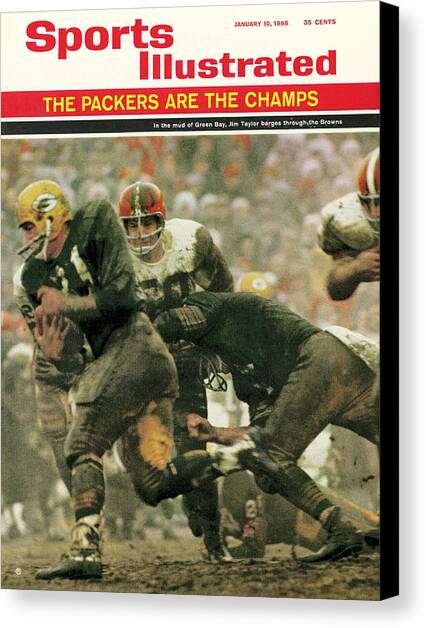 Green Bay Packers Jimmy Taylor, 1966 Nfl Championship Sports Illustrated Cover Canvas Art Print by Sports Illustrated