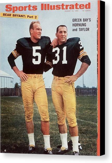 Green Bay Packers Paul Hornung And Jim Taylor Sports Illustrated Cover Canvas Art Print by Sports Illustrated