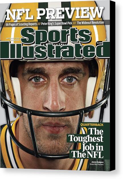 Green Bay Packers Qb Aaron Rodgers, 2009 Nfl Football Sports Illustrated Cover Canvas Art Print by Sports Illustrated
