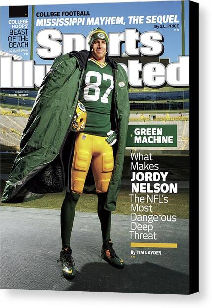 Green Machine What Makes Jordy Nelson The Nfls Most Sports Illustrated Cover Canvas Art Print by Sports Illustrated