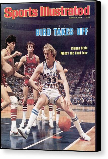 Indiana State Larry Bird, 1979 Ncaa Midwest Regional Sports Illustrated Cover Canvas Art Print by Sports Illustrated