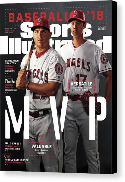 Los Angeles Angels Of Anaheim Mike Trout And Shohei Ohtani Sports Illustrated Cover Canvas Art Print by Sports Illustrated
