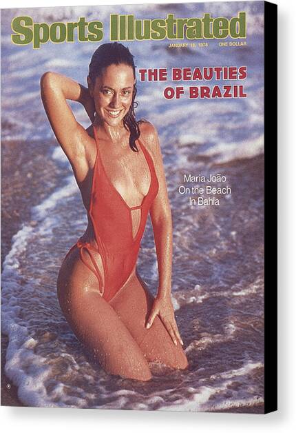 Maria Joao Swimsuit 1978 Sports Illustrated Cover Canvas Art Print by Sports Illustrated