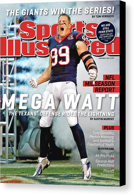 Mega Watt The Texans Defense Rides The Lightning Sports Illustrated Cover Canvas Art Print by Sports Illustrated