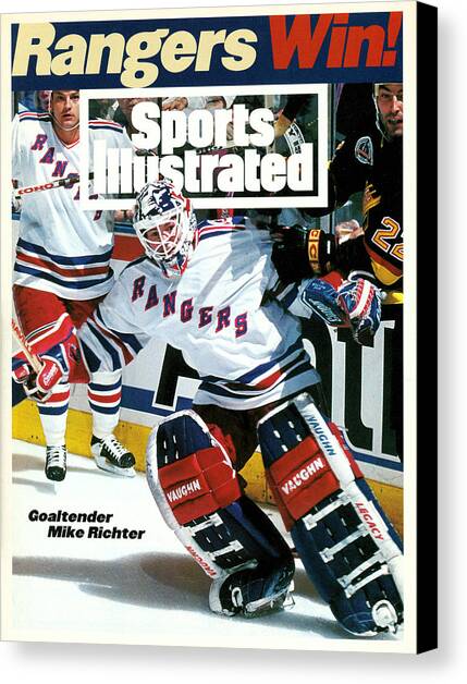 New York Rangers Goalie Mike Richter, 1994 Nhl Stanley Cup Sports Illustrated Cover Canvas Art Print by Sports Illustrated