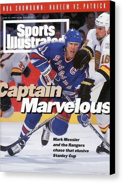 New York Rangers Mark Messier, 1994 Nhl Stanley Cup Finals Sports Illustrated Cover Canvas Art Print by Sports Illustrated