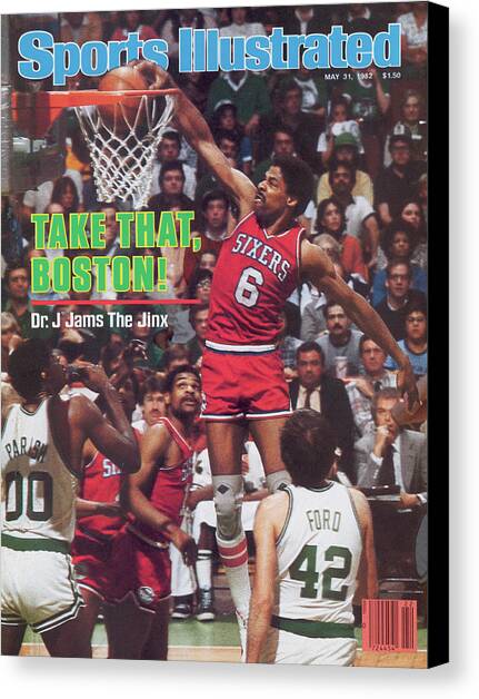 Philadelphia 76ers Julius Erving, 1982 Nba Eastern Sports Illustrated Cover Canvas Art Print by Sports Illustrated