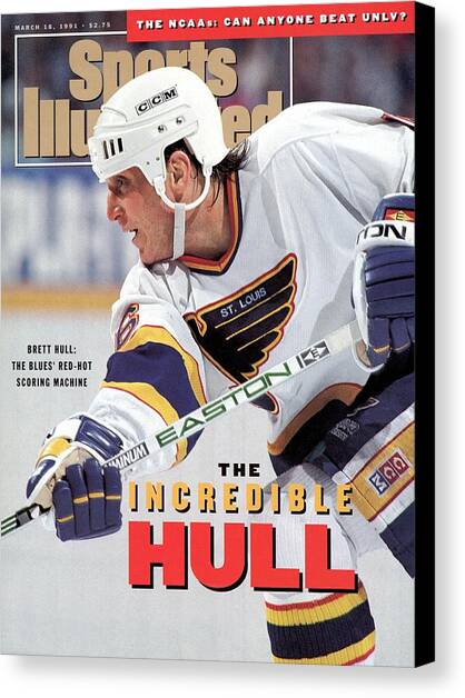 St. Louis Blues Brett Hull... Sports Illustrated Cover Canvas Art Print by Sports Illustrated
