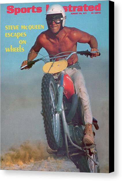 Steve Mcqueen, Motocross Sports Illustrated Cover Canvas Art Print by Sports Illustrated