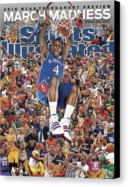 University Of Kansas Sherron Collins, 2010 March Madness Sports Illustrated Cover Canvas Art Print by Sports Illustrated