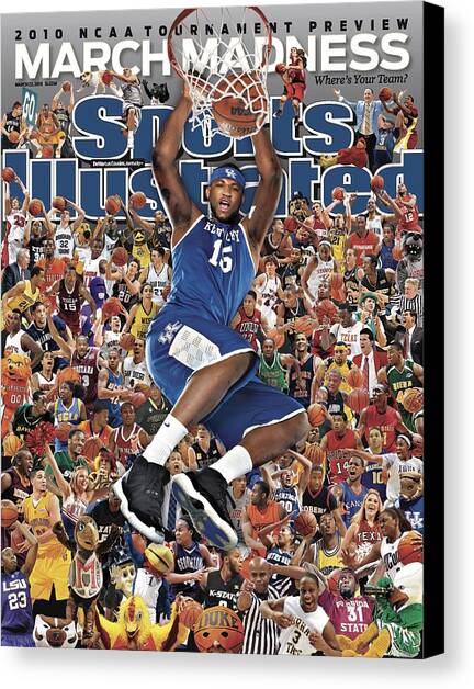 University Of Kentucky Demarcus Cousins, 2010 March Madness Sports Illustrated Cover Canvas Art Print by Sports Illustrated
