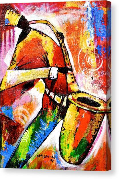Celebrating Music Canvas Art Print by Appiah Ntiaw