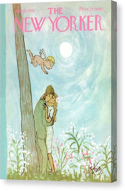 Cupid Coupling Canvas Art Print by William Steig