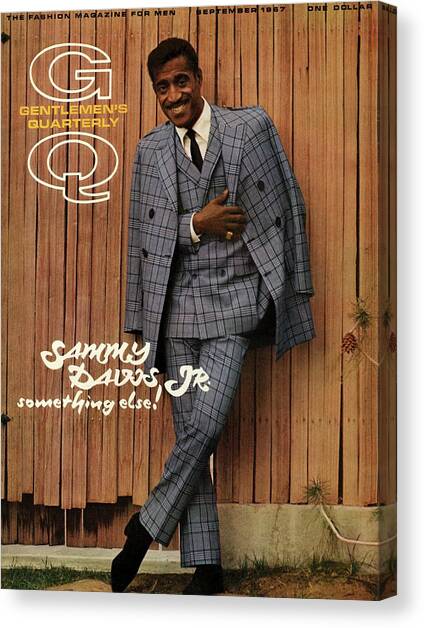 Gq Cover Featuring Sammy Davis Jr Canvas Art Print by Milton Greene