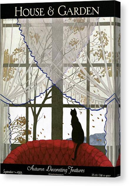 House And Garden Cover Canvas Art Print by Andre E.  Marty