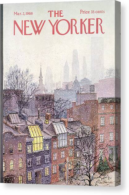 New Yorker March 2, 1968 Canvas Art Print by Albert Hubbell