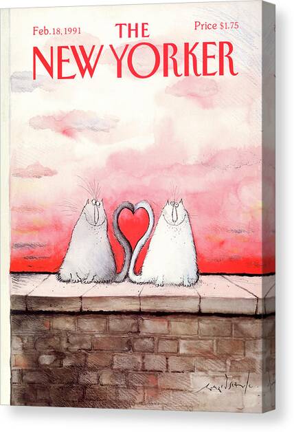 New Yorker February 18th, 1991 Canvas Art Print by Ronald Searle