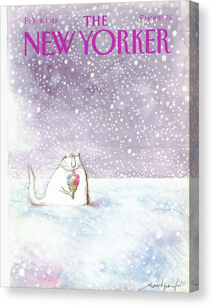 New Yorker February 8th, 1988 Canvas Art Print by Ronald Searle