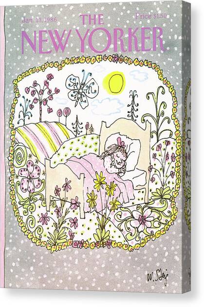 New Yorker January 13th, 1986 Canvas Art Print by William Steig