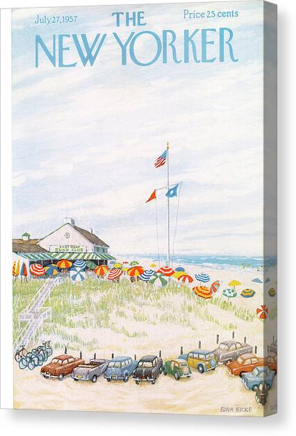 New Yorker July 27th, 1957 Canvas Art Print by Edna Eicke