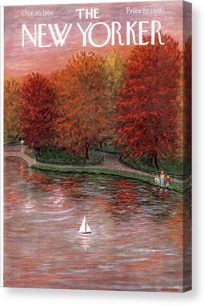 New Yorker October 20th, 1956 Canvas Art Print by Edna Eicke
