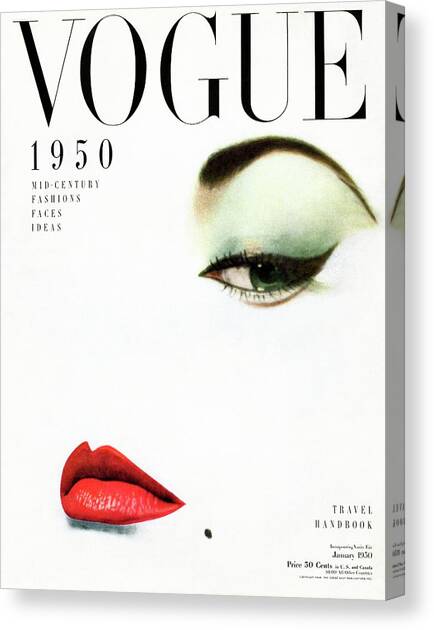 Vogue Cover Of Jean Patchett Canvas Art Print by Erwin Blumenfeld