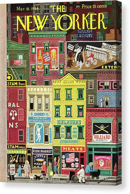 New Yorker March 18 1944 Canvas Art Print by Witold Gordon